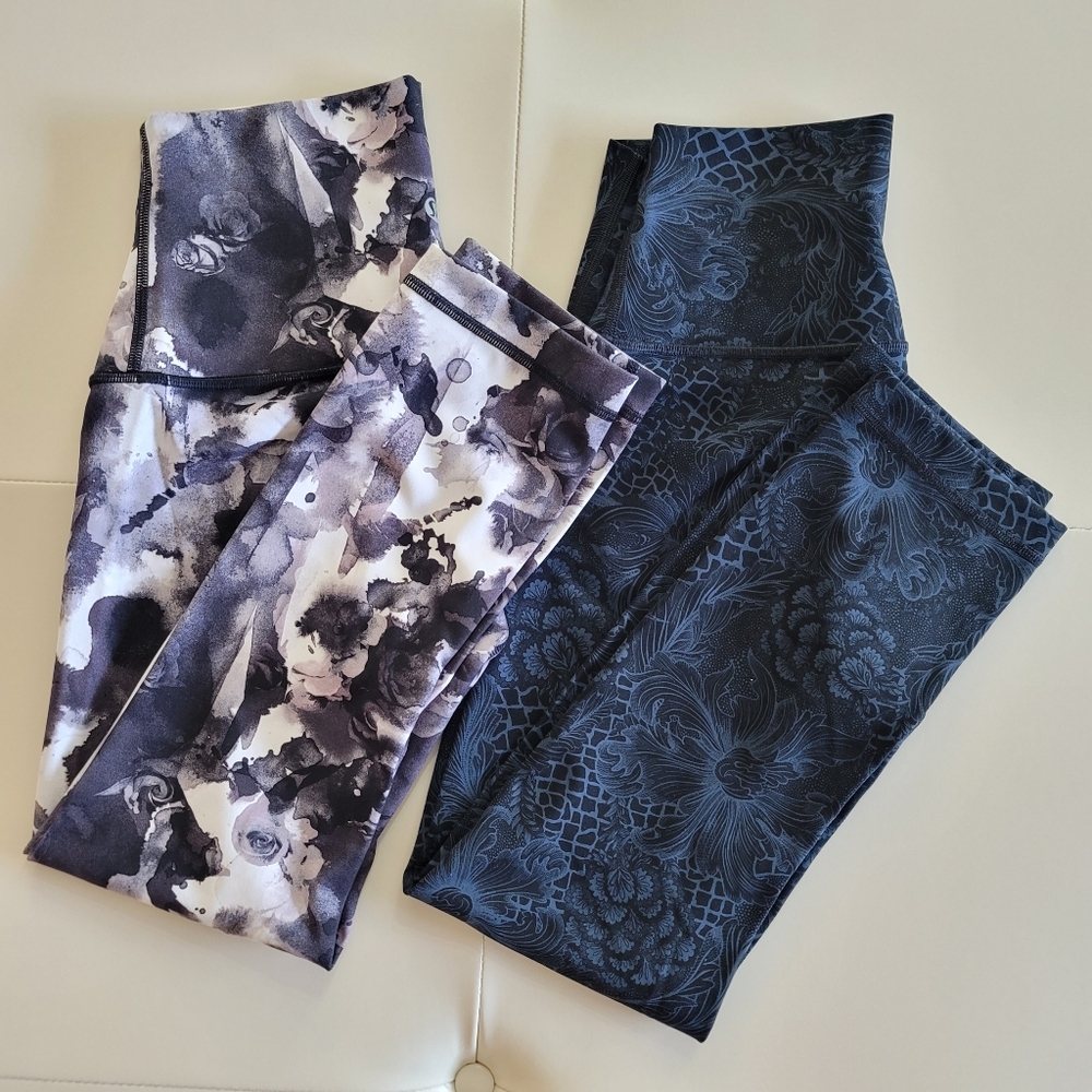Lululemon Wunder Under Crop Hi-Rise 21" Leggings Tights, Size 4, Lot of 2 Pairs